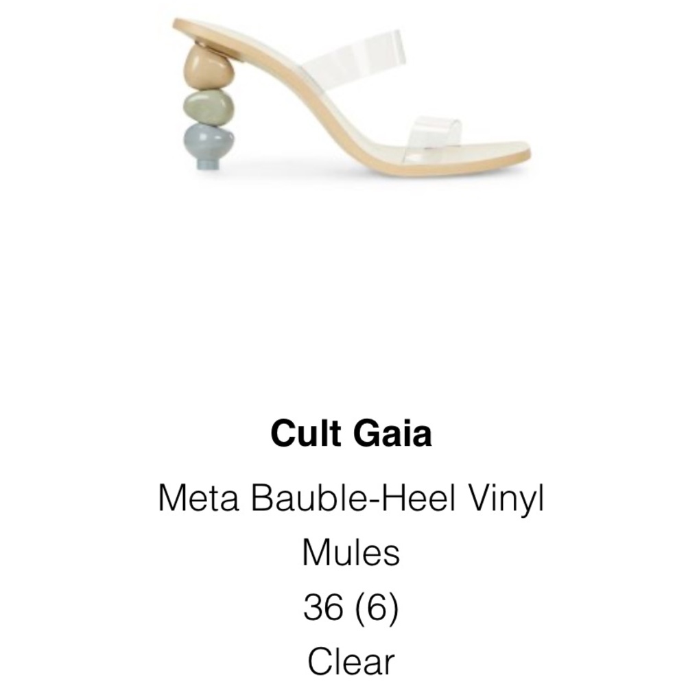 Cult Gaia Meta Bauble-Heel Vinyl Mule Size 36 Clear
